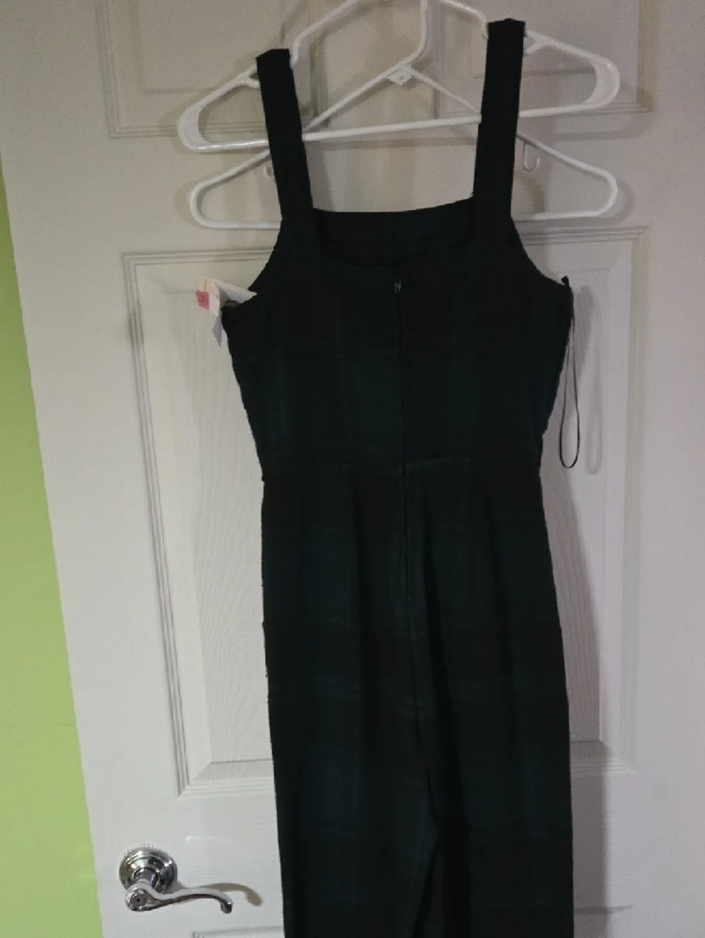 Brand New Adorable Copper Key Green And Black Plaid Jumpsuit Size XS - Picture 3 of 6
